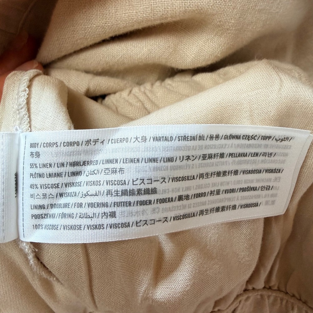 Abercrombie & Fitch Beige Linen Blend Tiered Maxi Skirt XS Boho Coastal Casual - Picture 5 of 5